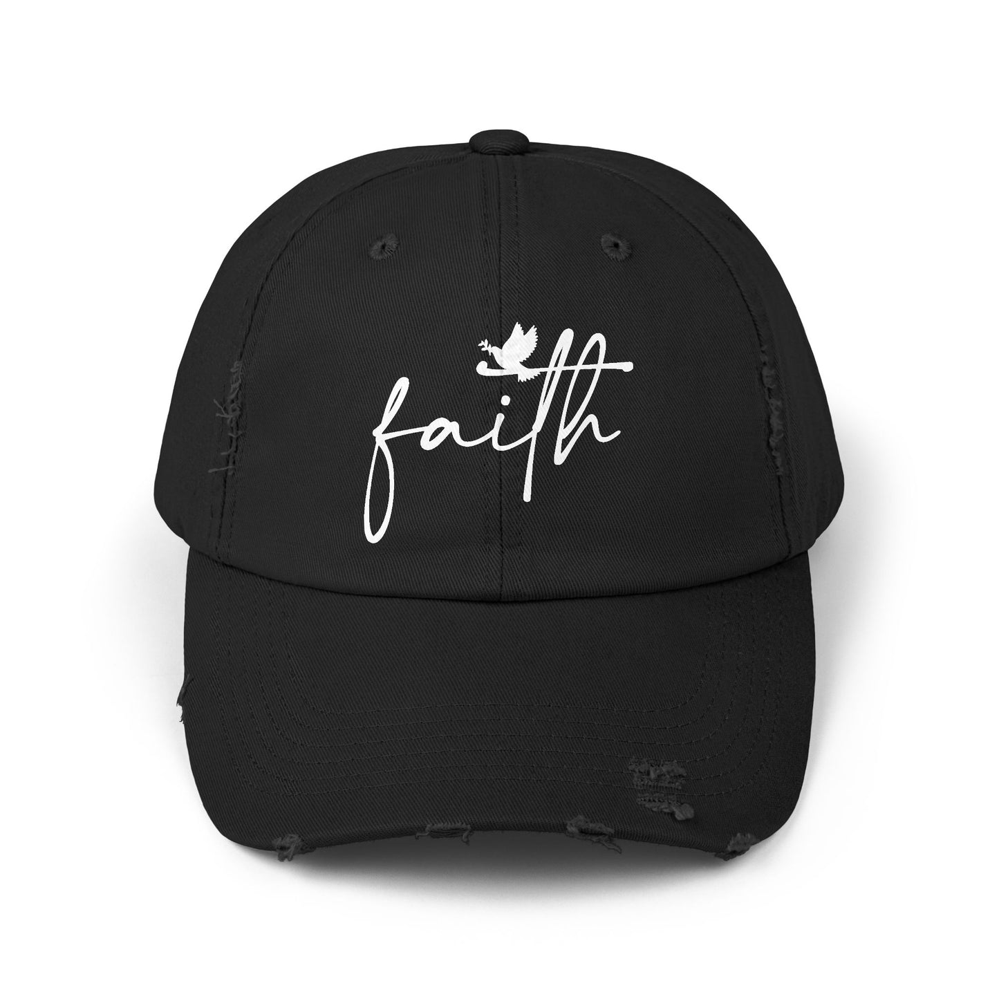 Minimalist 'Faith' Designed Distressed Cap | Christian Gift Idea | A Gentle Reminder of Faith