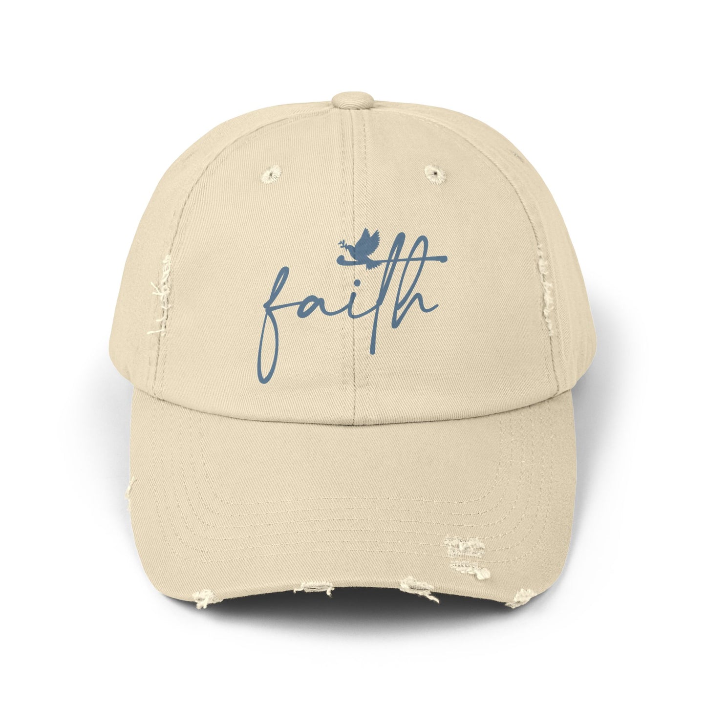 Minimalist 'Faith' Designed Distressed Cap | Christian Gift Idea | A Gentle Reminder of Faith