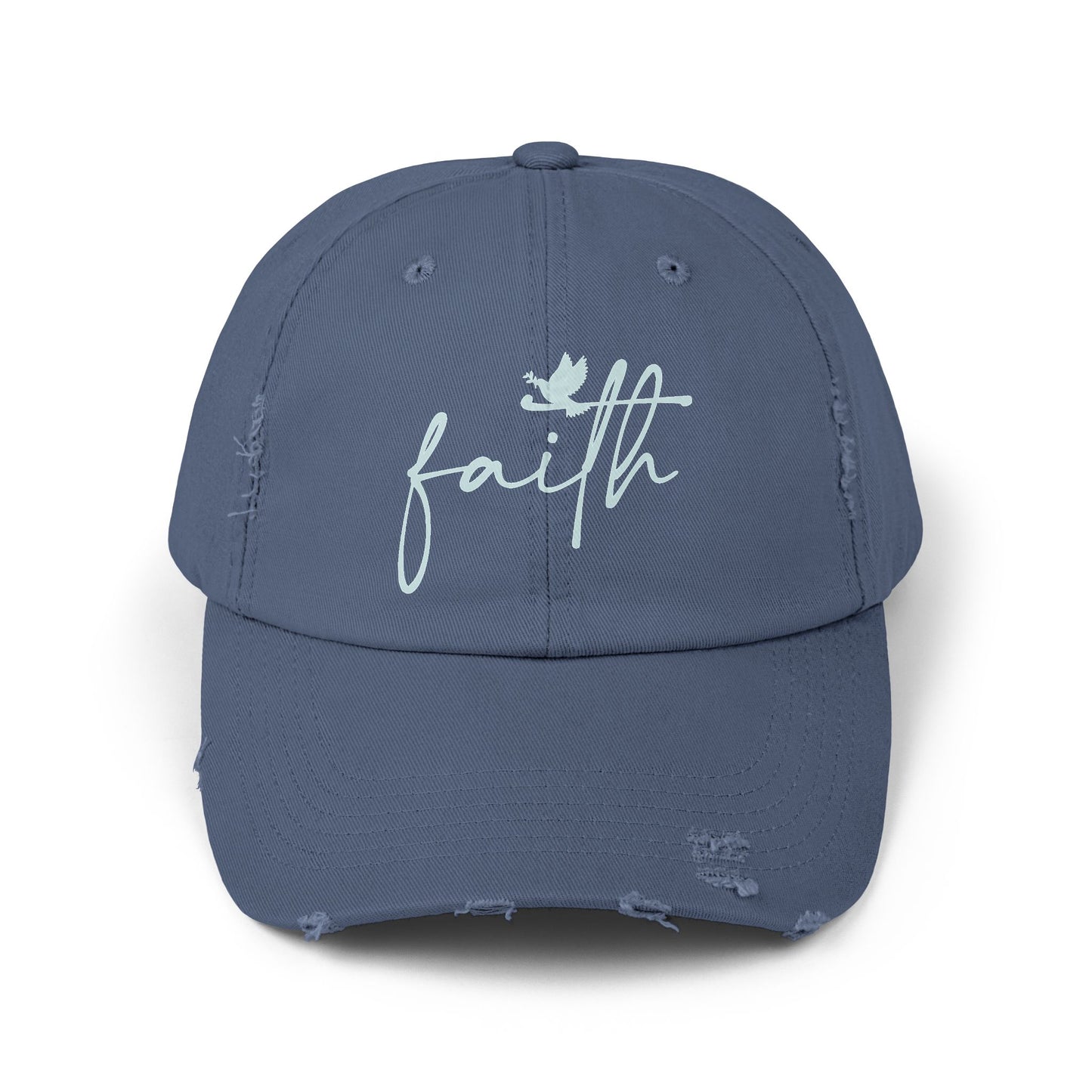 Minimalist 'Faith' Designed Distressed Cap | Christian Gift Idea | A Gentle Reminder of Faith