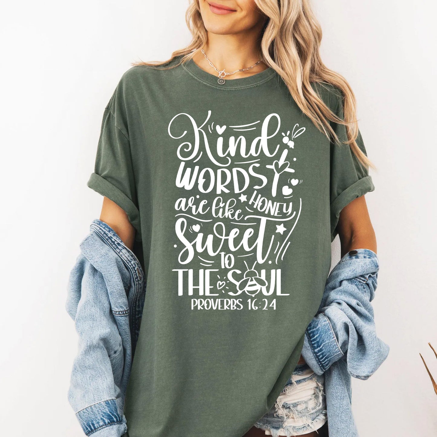 Kind Words Are Like Honey – Proverbs 16:24 T-Shirt | Faith-Based & Inspirational Tee
