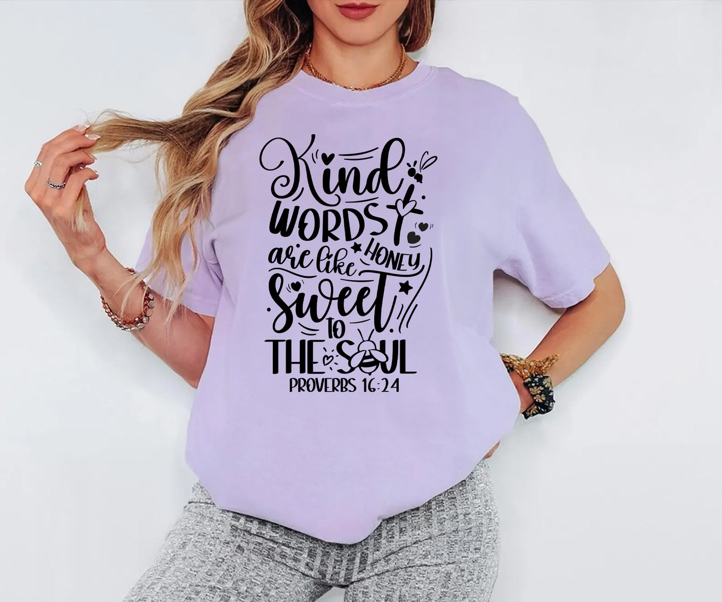Kind Words Are Like Honey – Proverbs 16:24 T-Shirt | Faith-Based & Inspirational Tee