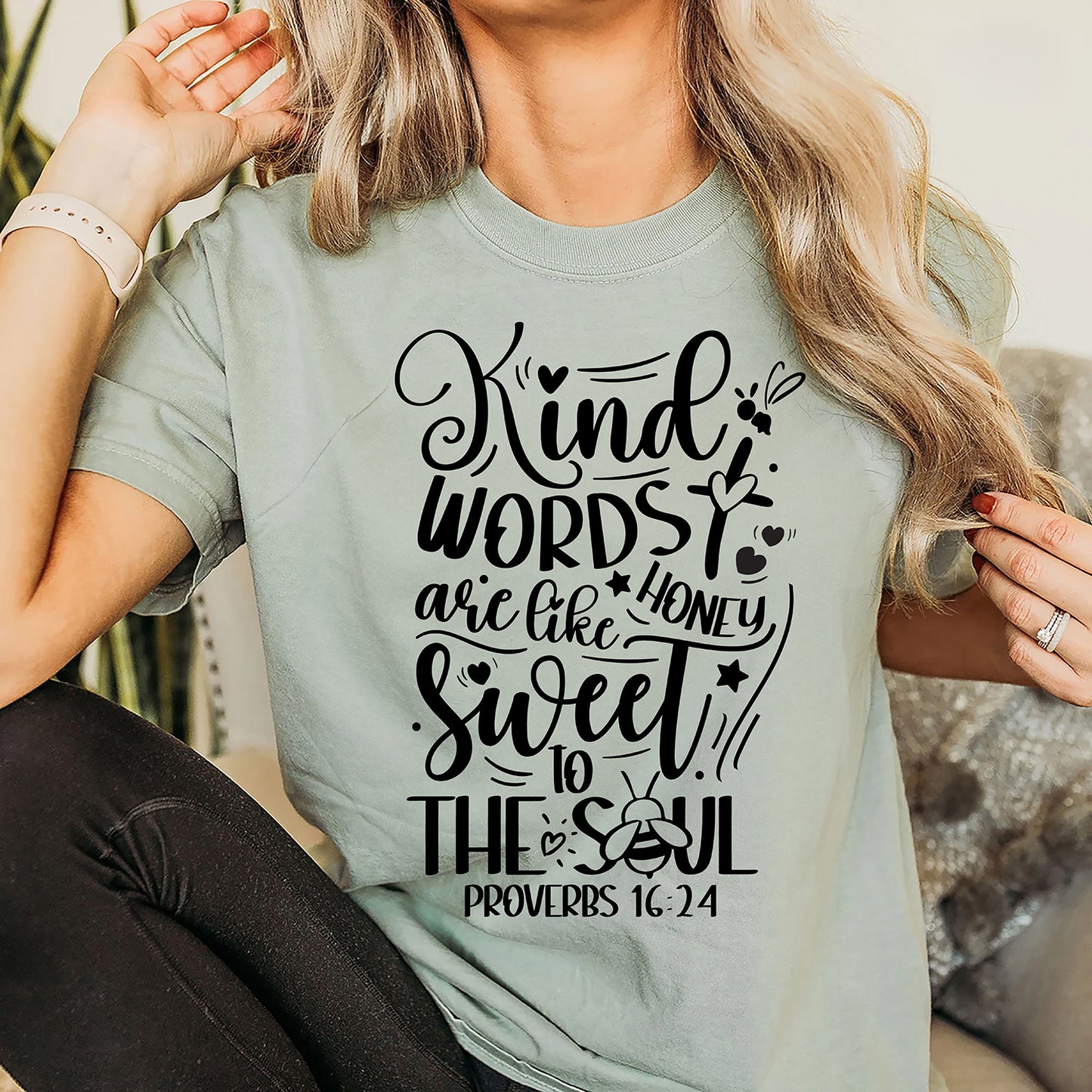 Kind Words Are Like Honey – Proverbs 16:24 T-Shirt | Faith-Based & Inspirational Tee