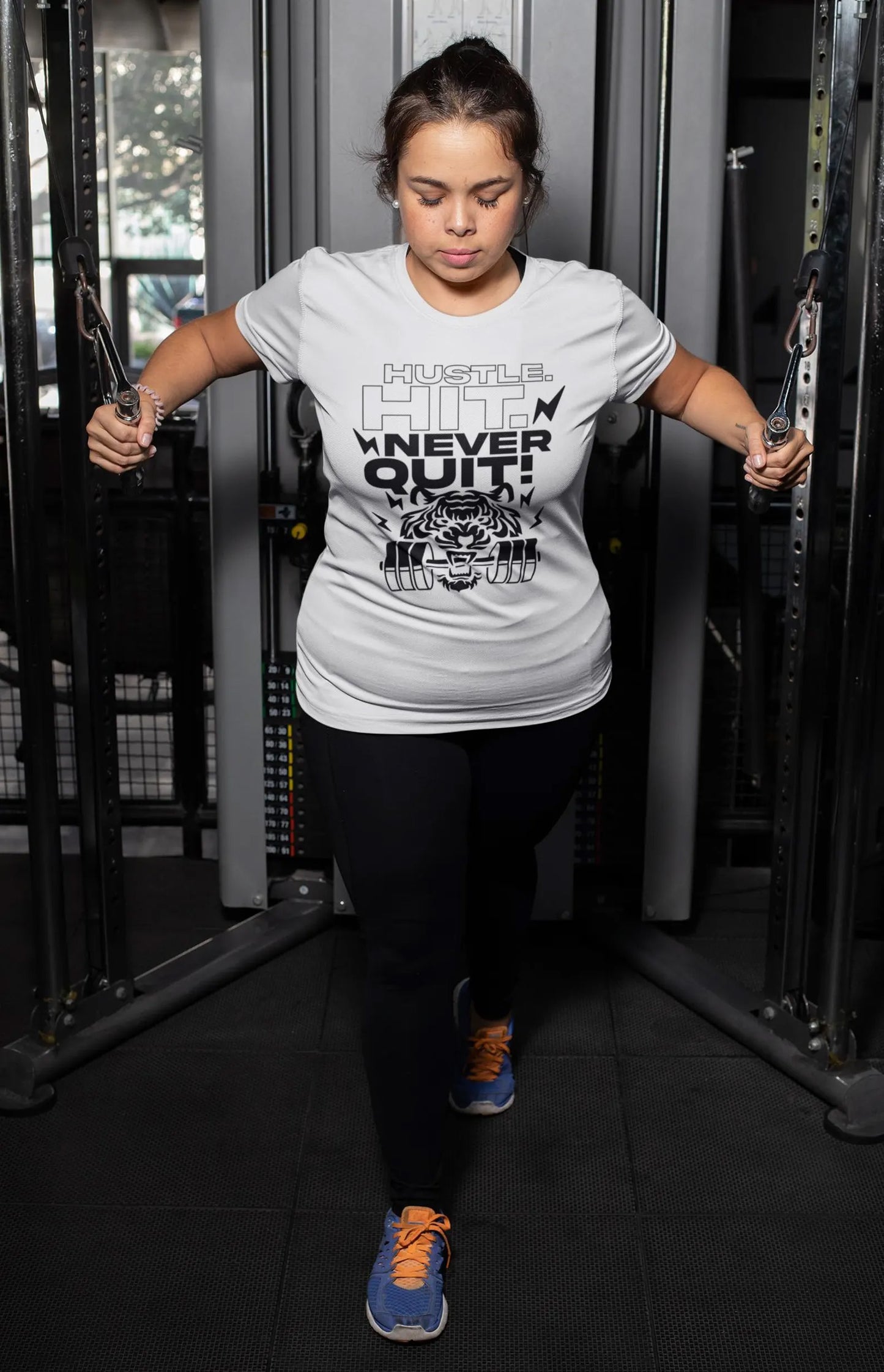 Hustle. Hit. Never Quit. Motivational Workout T-Shirt | Unisex Fitness Apparel for the Driven