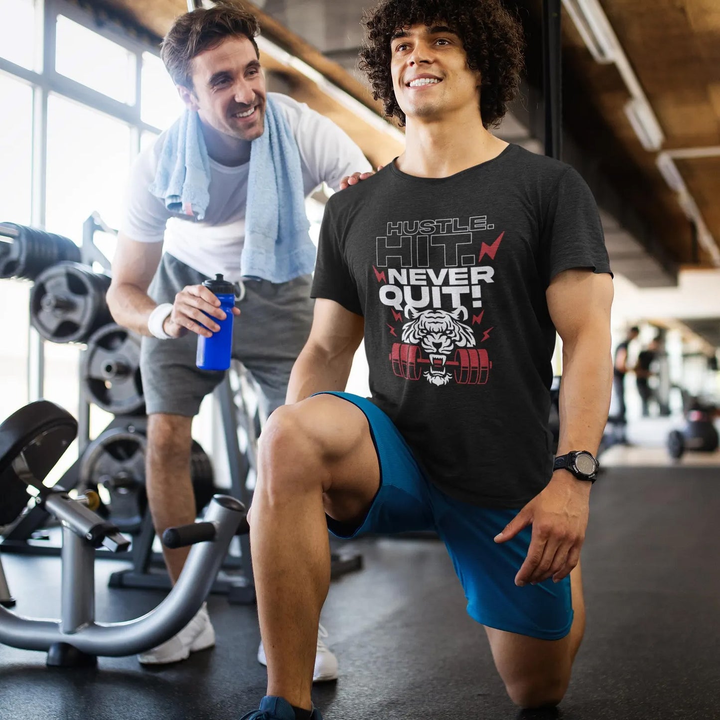 Hustle. Hit. Never Quit. Motivational Workout T-Shirt | Unisex Fitness Apparel for the Driven