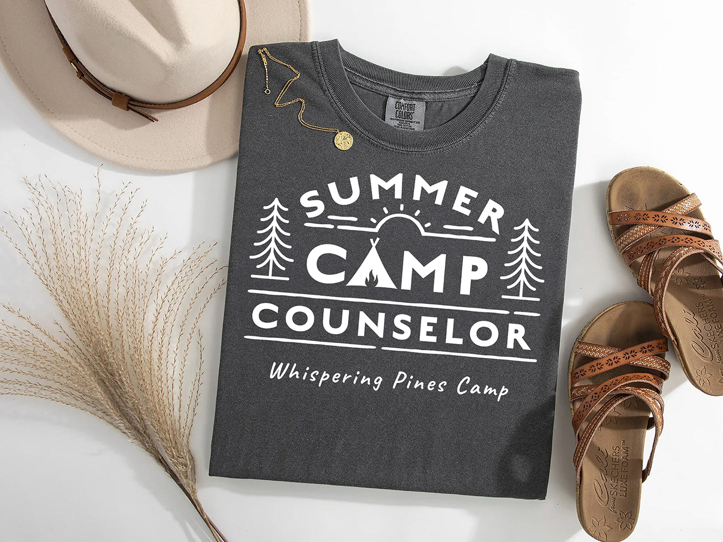 Summer Camp Counselor Customizable T-Shirt | Adventure-Ready Campfire Style!