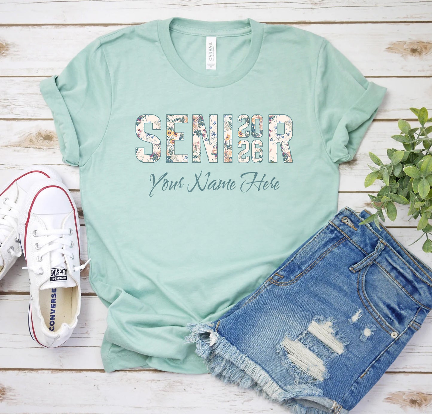 Senior 2026 Floral T-Shirt | Customizable Graduation Tee