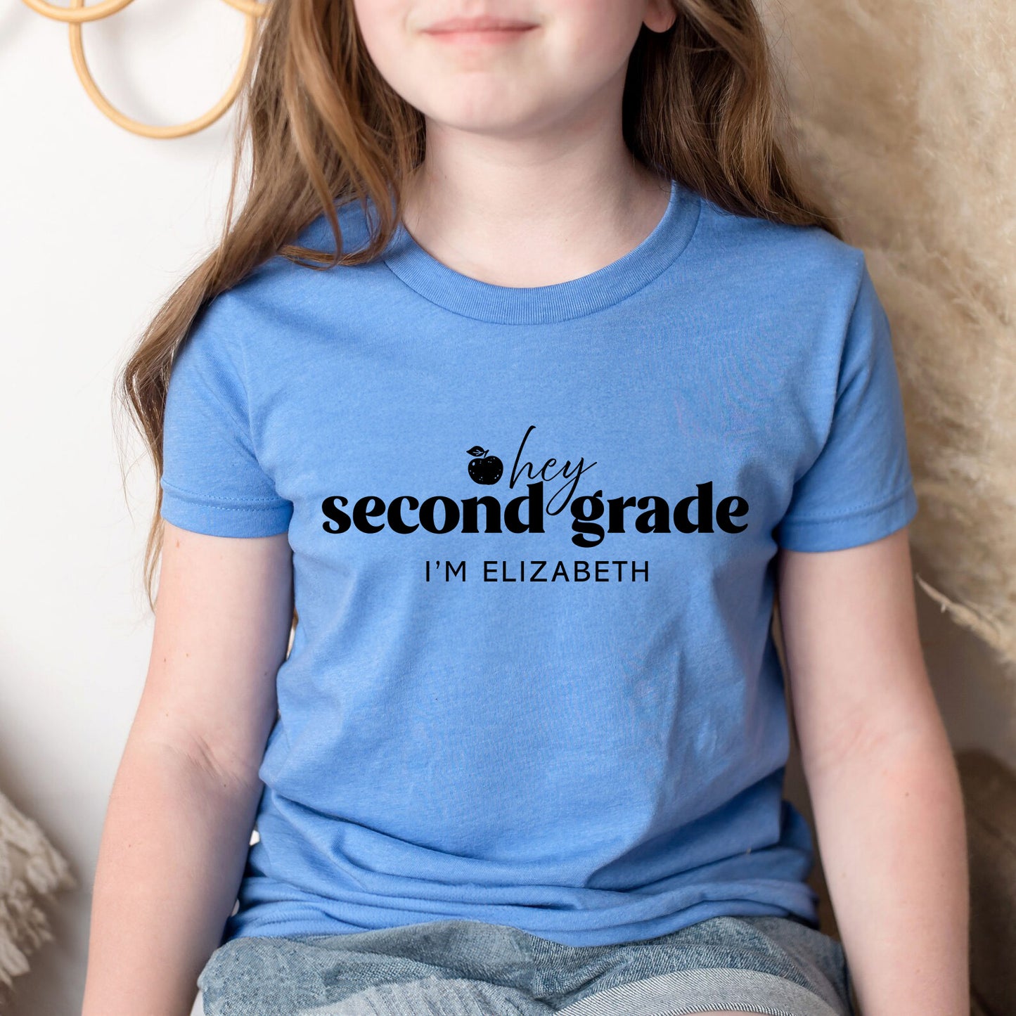 Hey Second Grade Personalized Kids Back to School Shirt