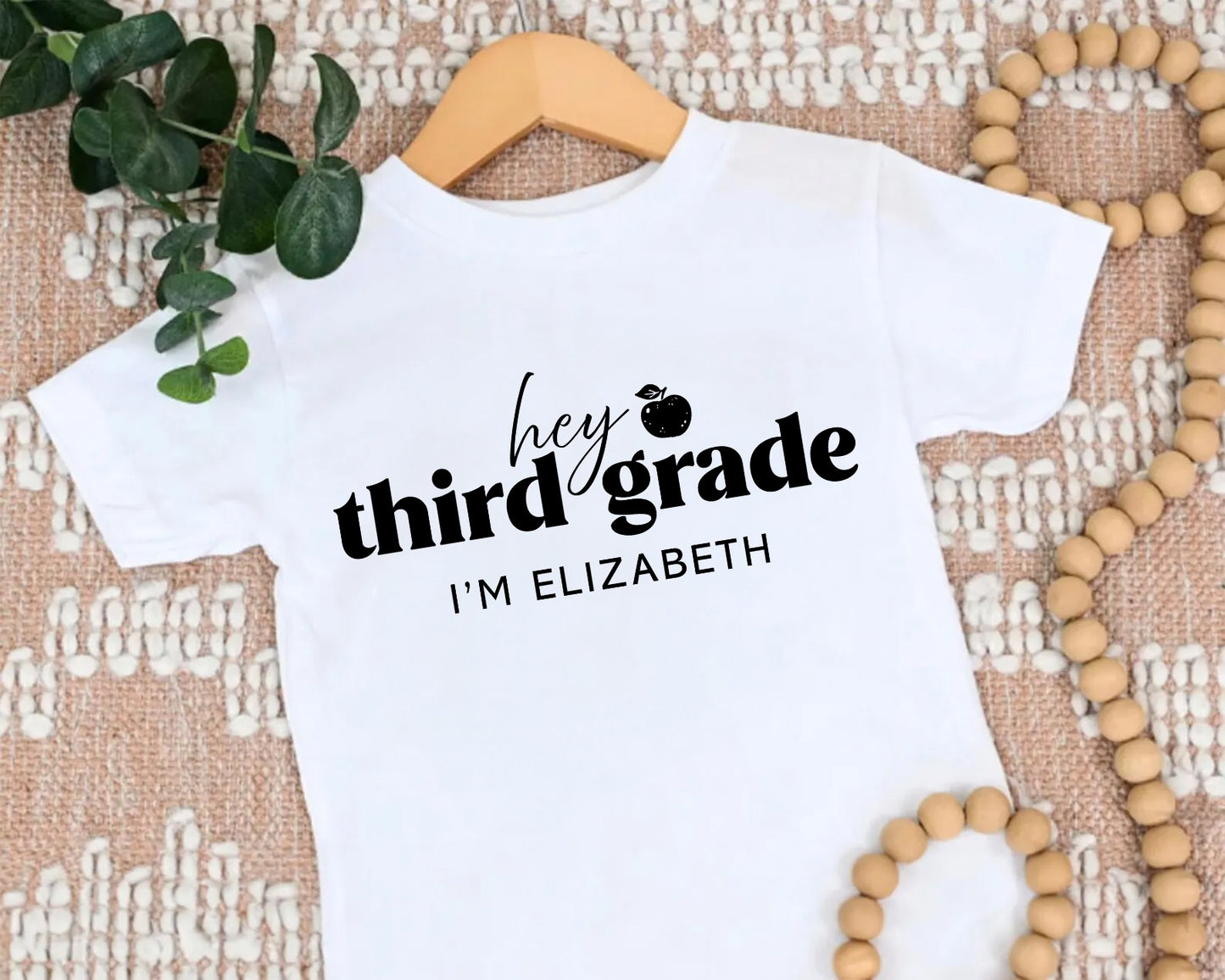 Hey Third Grade Personalized Kids Back to School Shirt