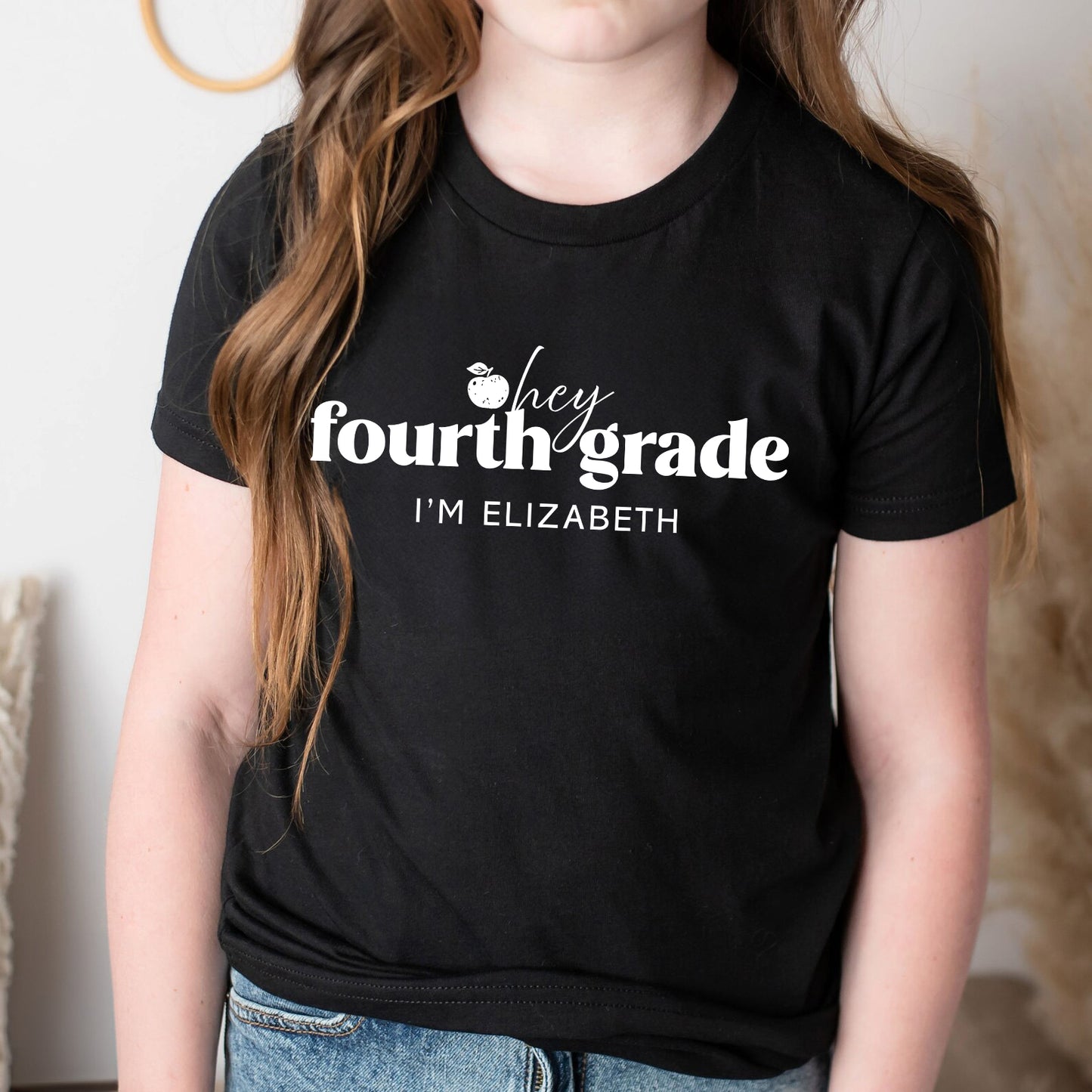 Hey Fourth Grade Personalized Kids Back to School Shirt