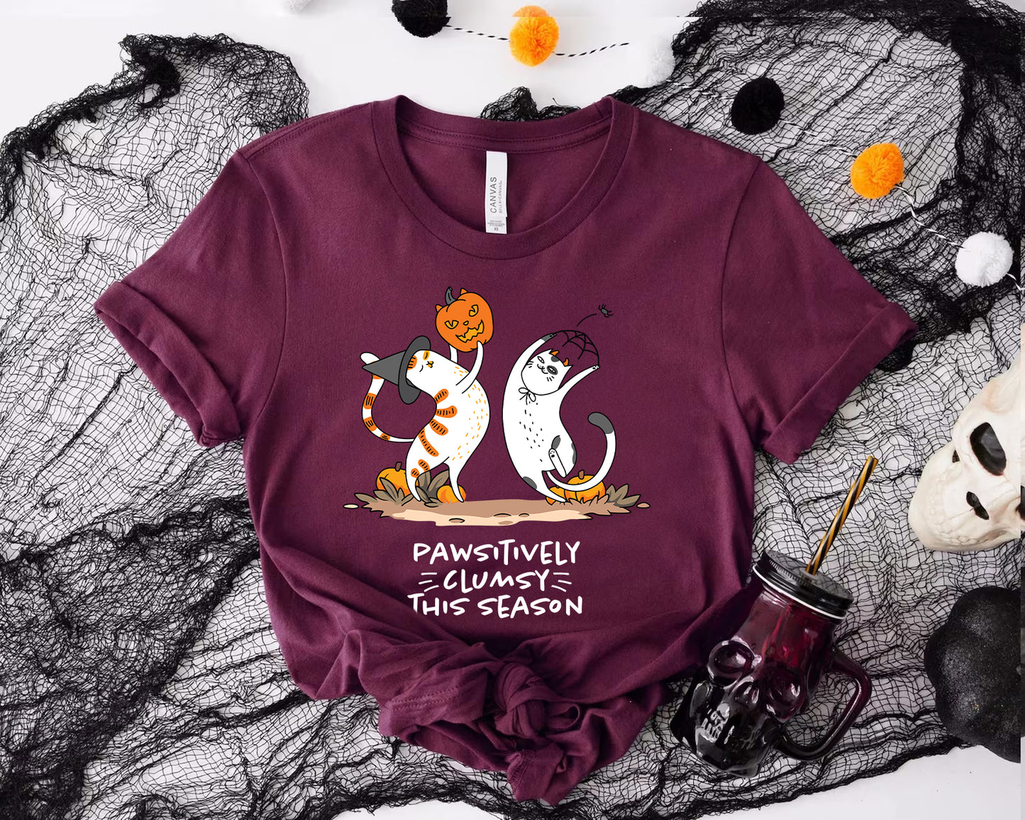 Pawsitively Clumsy This Season – Funny Fall Cat Shirt