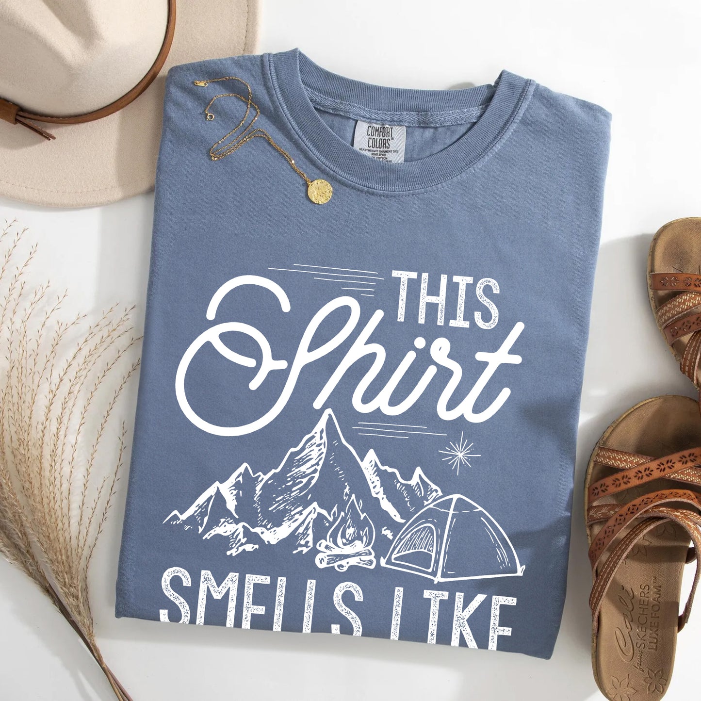 This Shirt Smells Like Campfire | Campfire Vibes T-Shirt | Perfect Camping Gift | Outdoor Lifestyle Clothing | Nature Lover Apparel