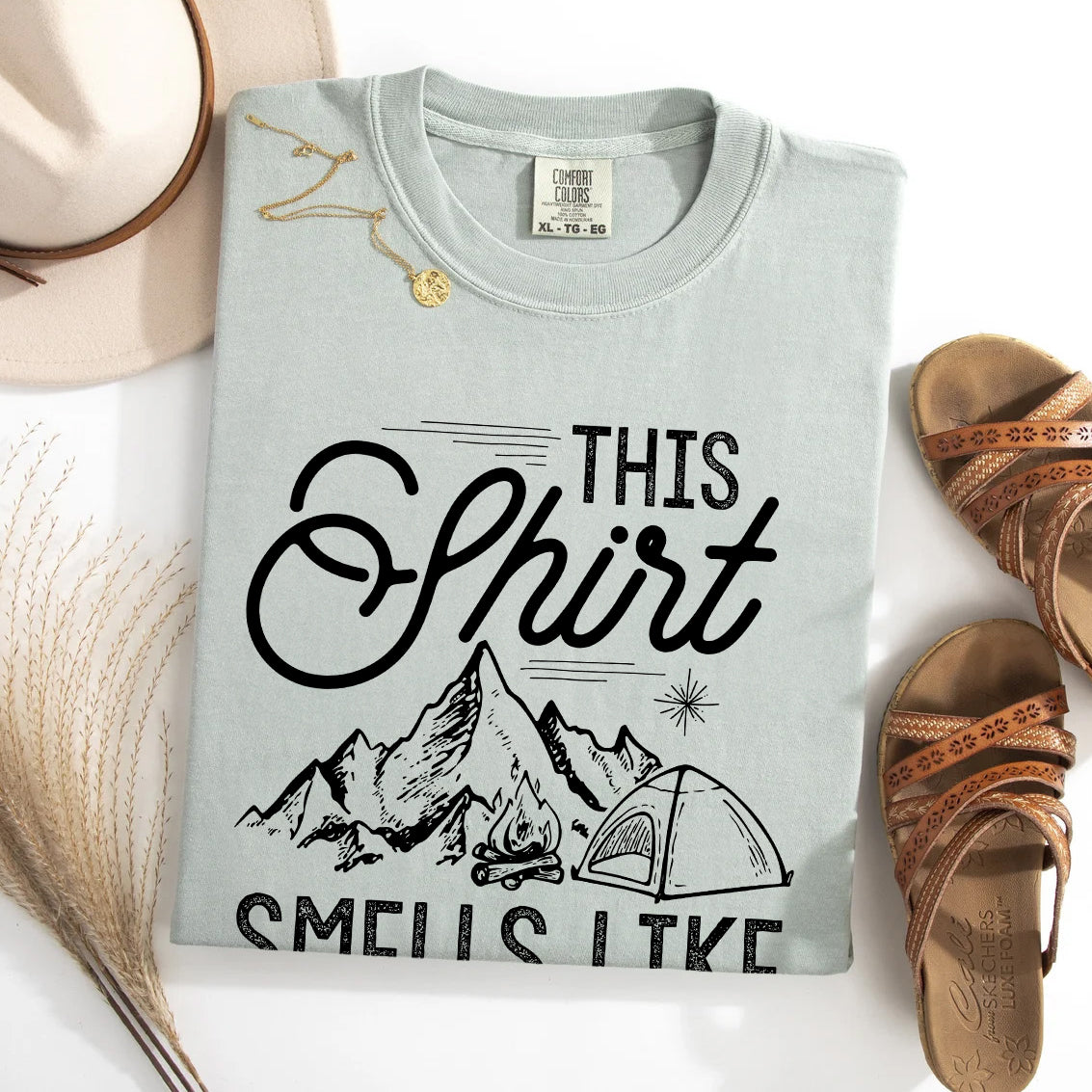 This Shirt Smells Like Campfire | Campfire Vibes T-Shirt | Perfect Camping Gift | Outdoor Lifestyle Clothing | Nature Lover Apparel
