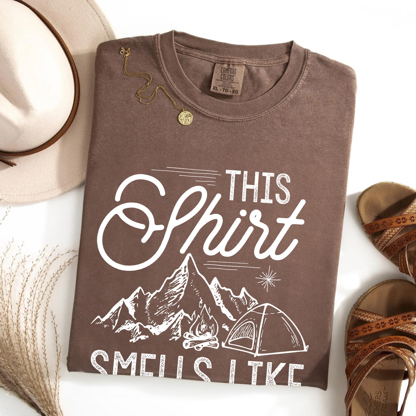 This Shirt Smells Like Campfire | Campfire Vibes T-Shirt | Perfect Camping Gift | Outdoor Lifestyle Clothing | Nature Lover Apparel