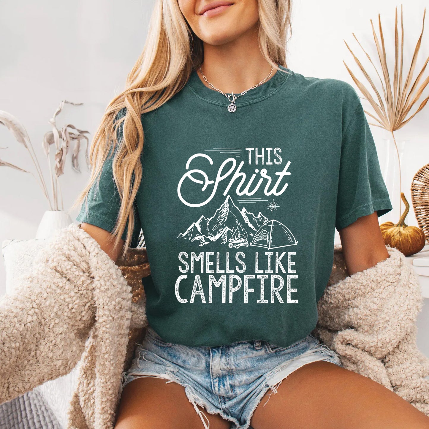 This Shirt Smells Like Campfire | Campfire Vibes T-Shirt | Perfect Camping Gift | Outdoor Lifestyle Clothing | Nature Lover Apparel