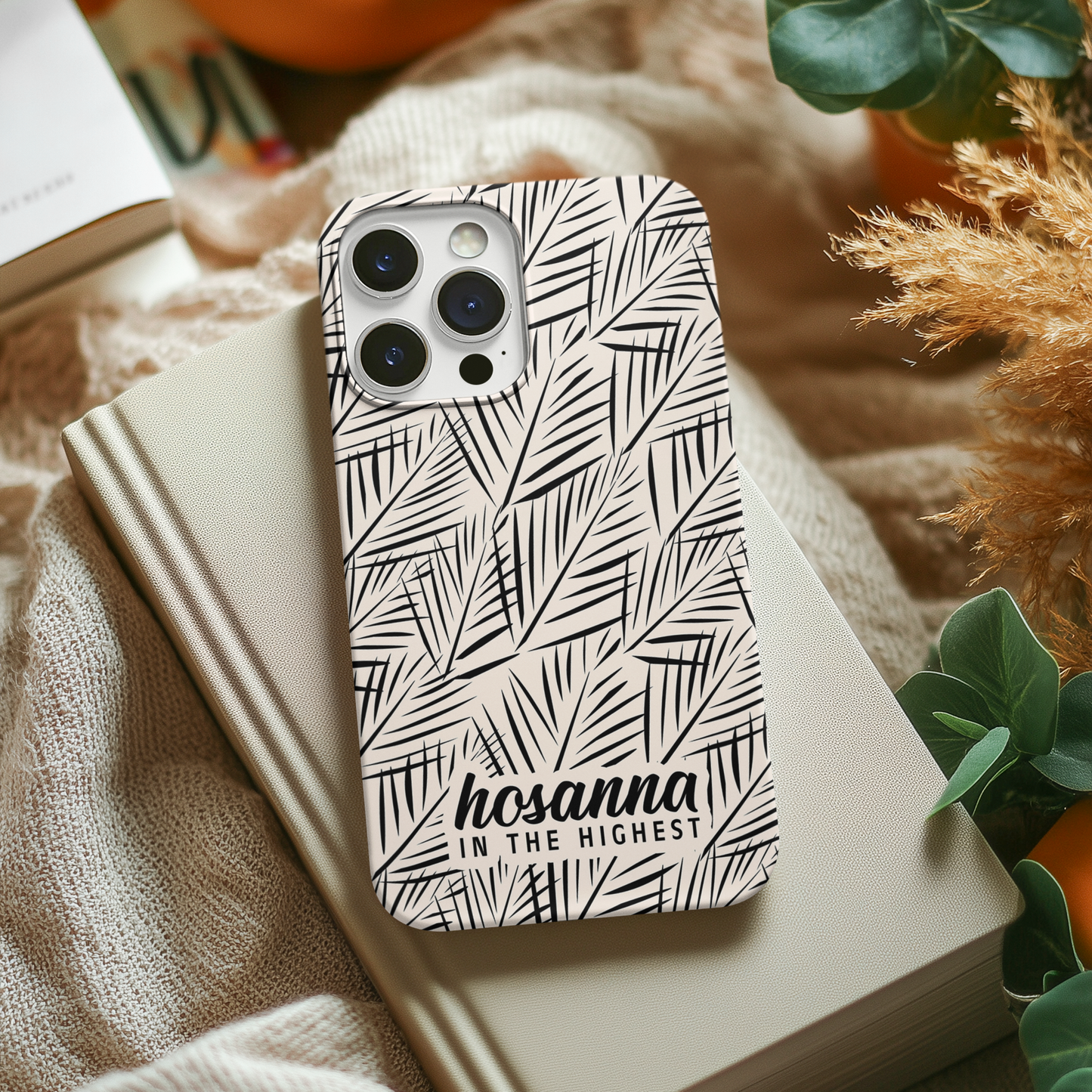 Hosanna in the Highest, Impact-Resistant Phone Case | Christian Phone Case | Biblical Palm Fronds | Faith-Based Gift
