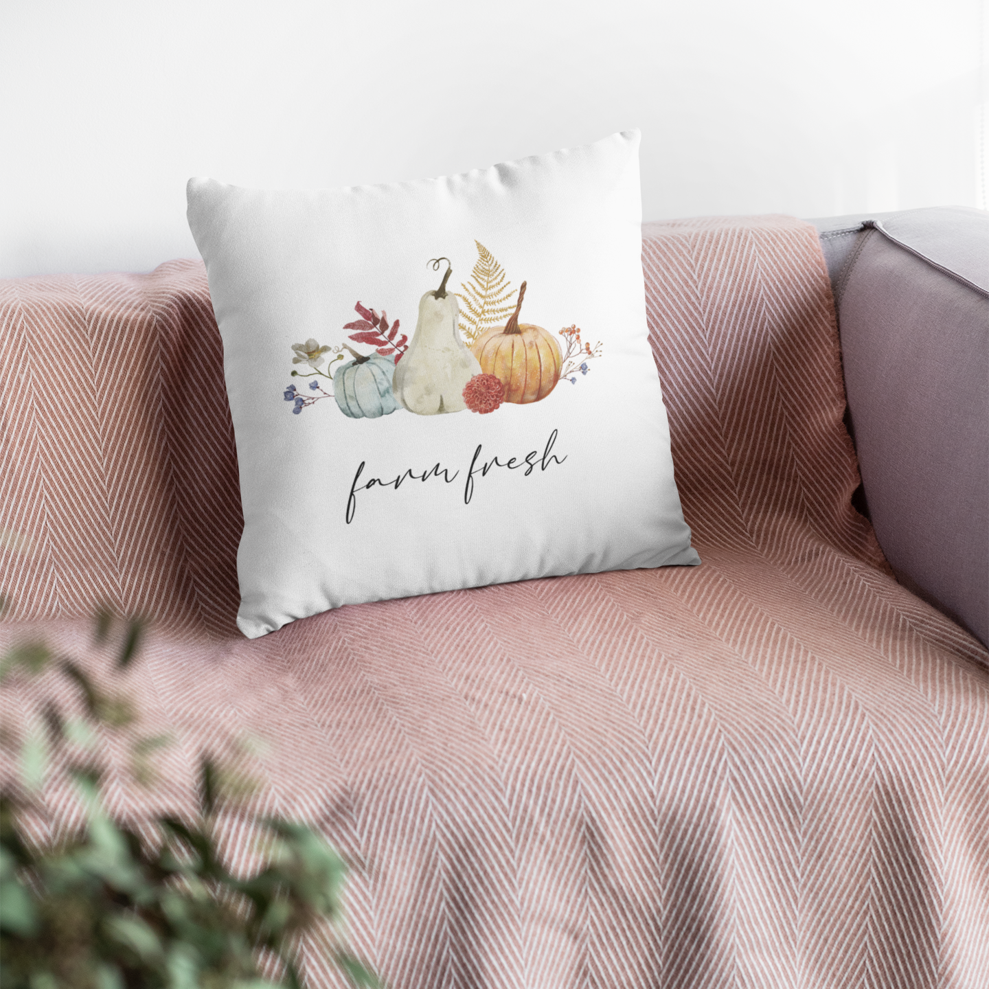 Farm Fresh Fall Pumpkin Pillowcase | Cozy Autumn Decor for Home or Porch