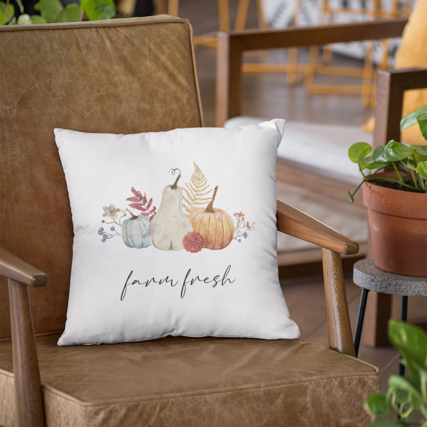 Farm Fresh Fall Pumpkin Pillowcase | Cozy Autumn Decor for Home or Porch