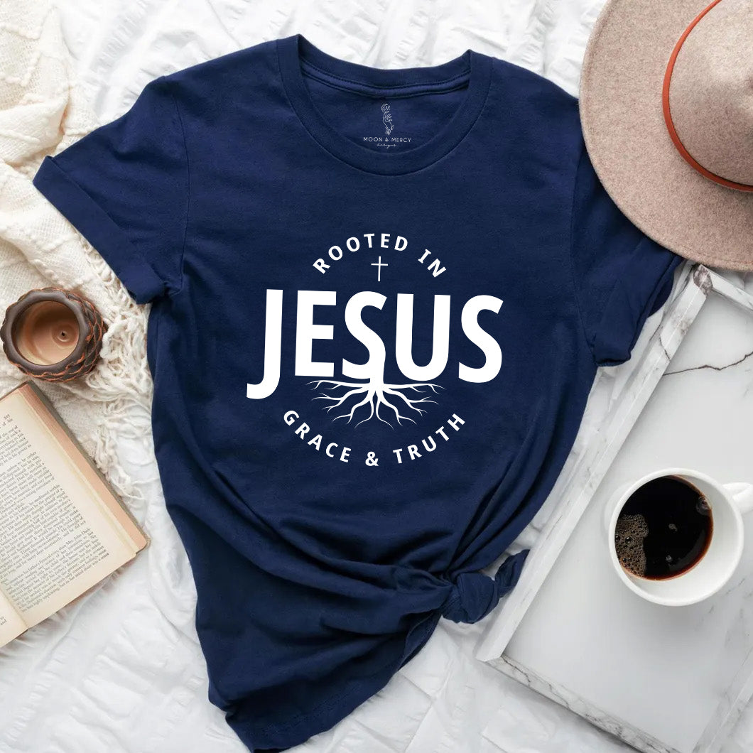 Rooted in Jesus T-Shirt | Faith-Based Apparel for Everyday Believers