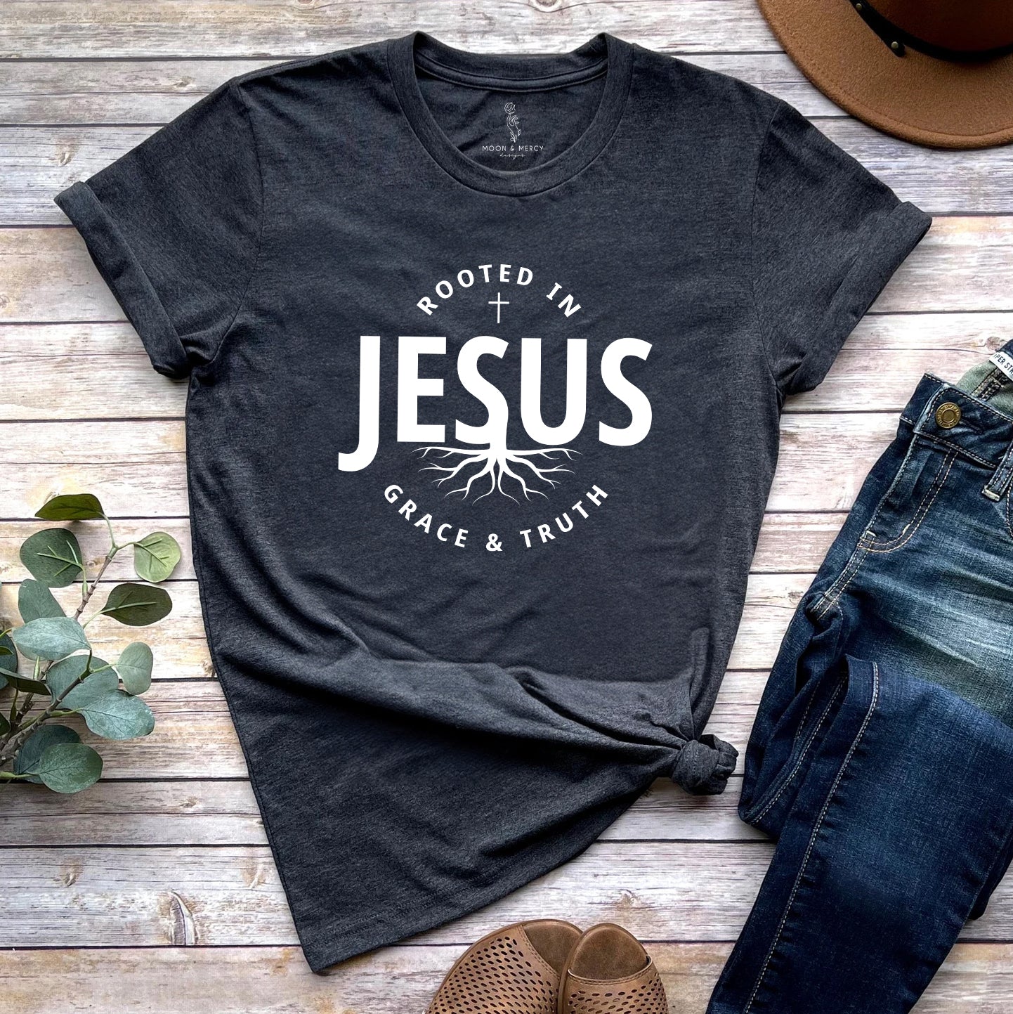 Rooted in Jesus T-Shirt | Faith-Based Apparel for Everyday Believers