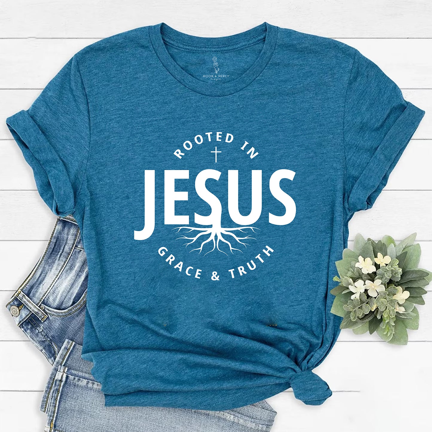 Rooted in Jesus T-Shirt | Faith-Based Apparel for Everyday Believers
