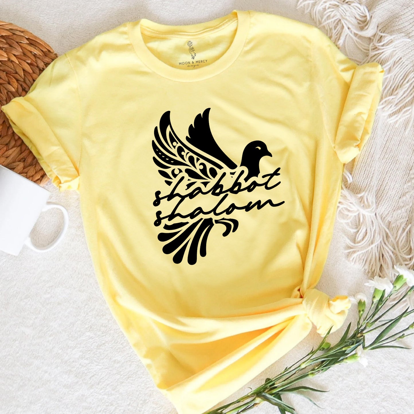 Shabbat Shalom Dove T-Shirt | Peaceful Jewish Sabbath Shirt | Sabbath Apparel