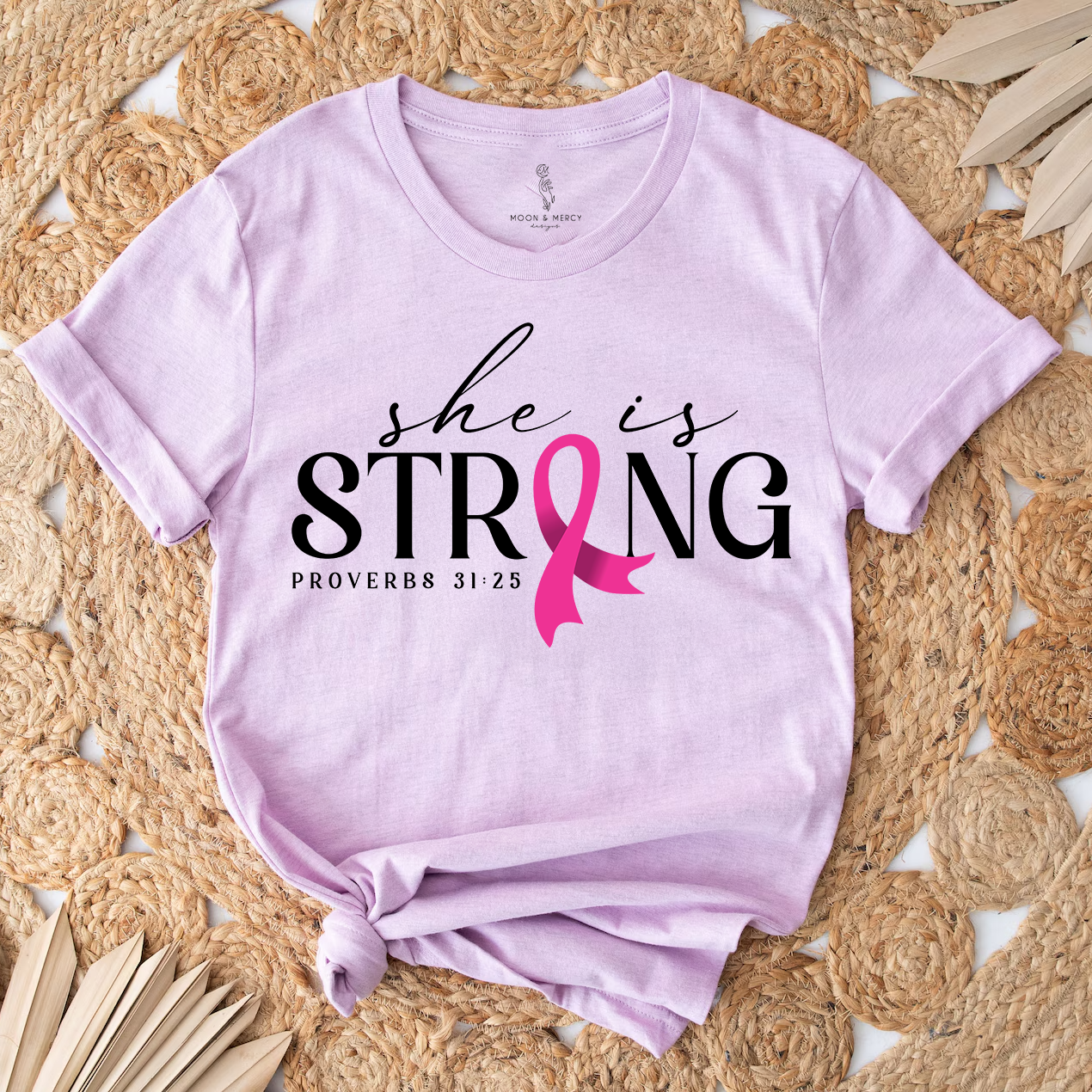She Is Strong Breast Cancer Awareness Shirt | Inspirational Support Tee