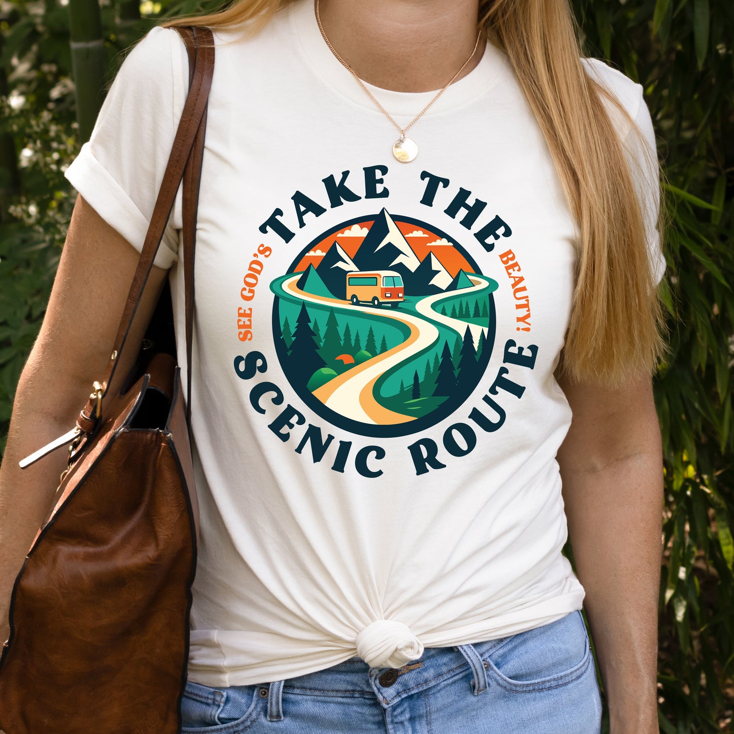 Take the Scenic Route Christian RV Camping Shirt | See God's Beauty | Faith Travel Mountain Adventure Shirt