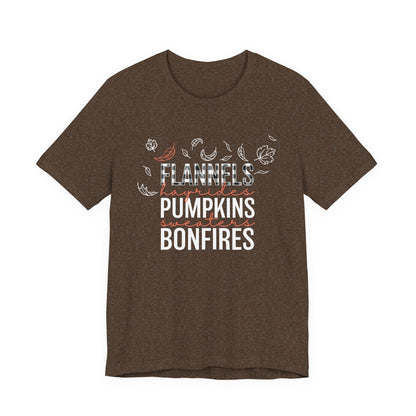 Fall Vibes Graphic Tee | Flannels, Pumpkins & Bonfires