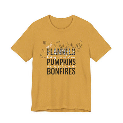 Fall Vibes Graphic Tee | Flannels, Pumpkins & Bonfires