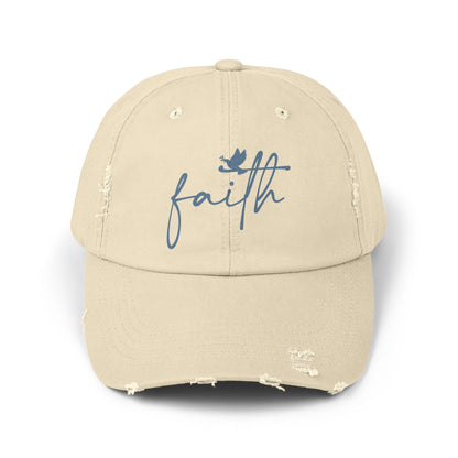 Minimalist 'Faith' Designed Distressed Cap | Christian Gift Idea | A Gentle Reminder of Faith