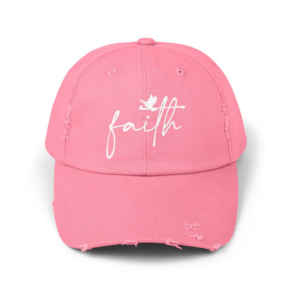 Minimalist 'Faith' Designed Distressed Cap | Christian Gift Idea | A Gentle Reminder of Faith