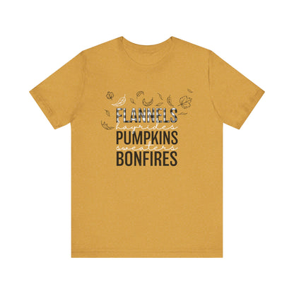 Fall Vibes Graphic Tee | Flannels, Pumpkins & Bonfires