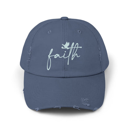 Minimalist 'Faith' Designed Distressed Cap | Christian Gift Idea | A Gentle Reminder of Faith