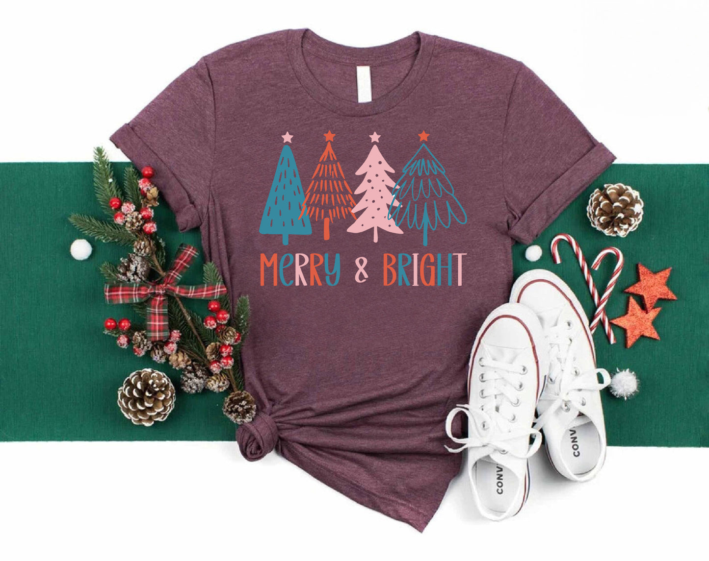 Christmas Tree Merry and Bright Tee | Festive, Cozy, and Full of Cheer!