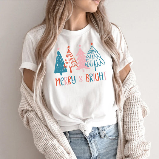 Christmas Tree Merry and Bright Tee | Festive, Cozy, and Full of Cheer!