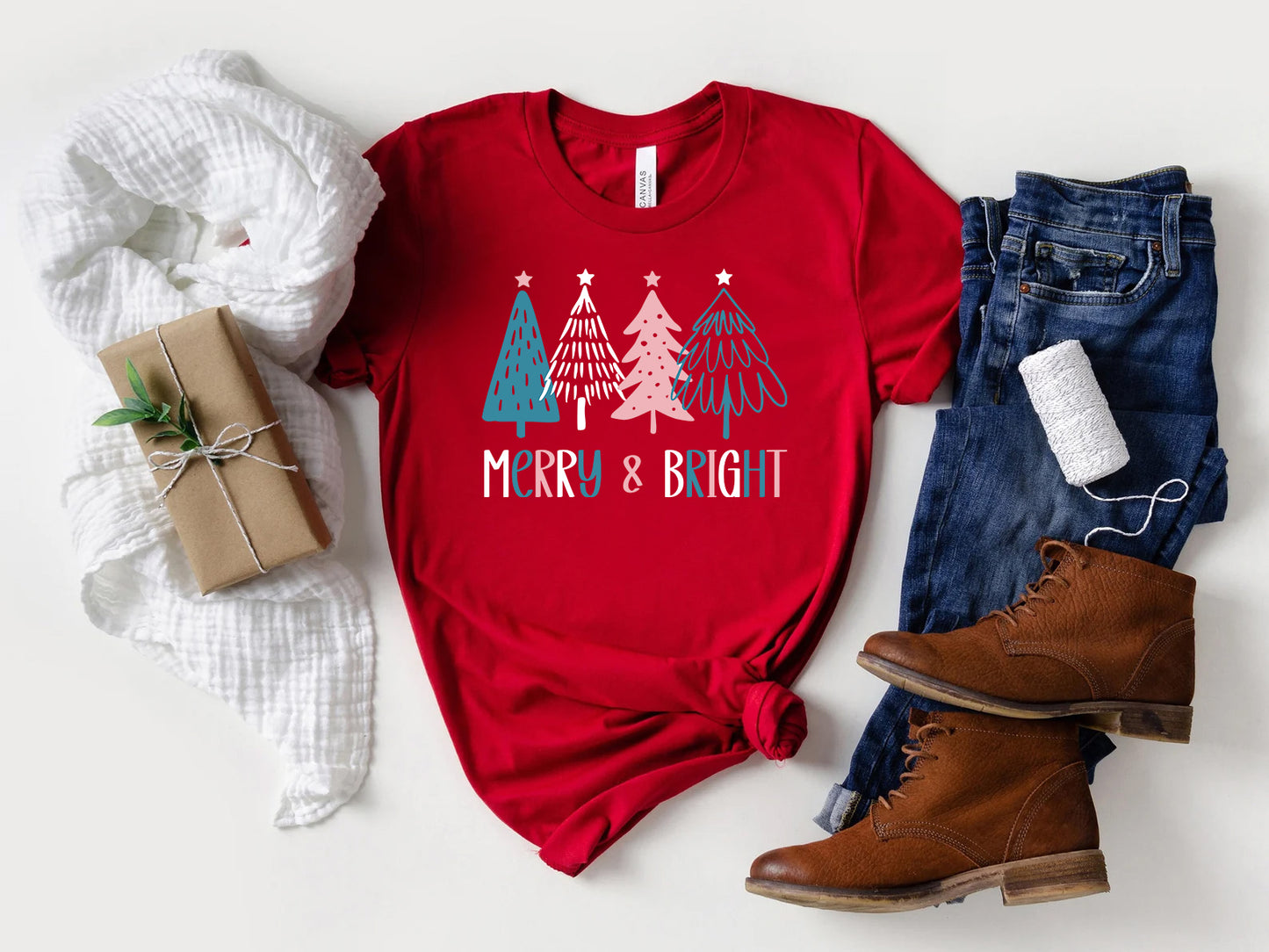 Christmas Tree Merry and Bright Tee | Festive, Cozy, and Full of Cheer!