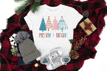 Christmas Tree Merry and Bright Tee | Festive, Cozy, and Full of Cheer!