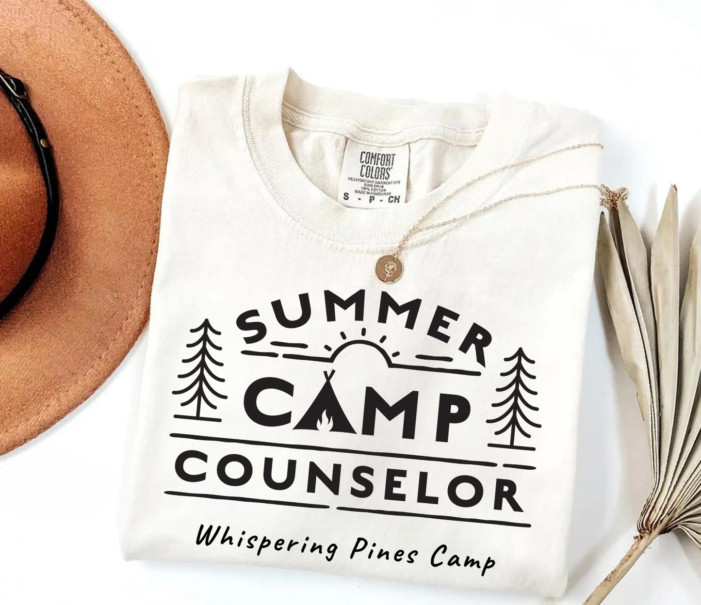 Summer Camp Counselor Customizable T-Shirt | Adventure-Ready Campfire Style!