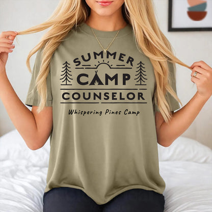 Summer Camp Counselor Customizable T-Shirt | Adventure-Ready Campfire Style!
