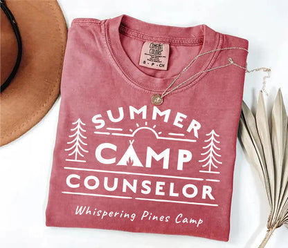Summer Camp Counselor Customizable T-Shirt | Adventure-Ready Campfire Style!