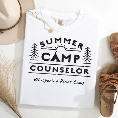 Summer Camp Counselor Customizable T-Shirt | Adventure-Ready Campfire Style!