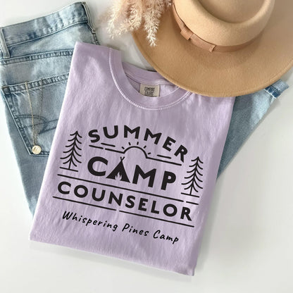 Summer Camp Counselor Customizable T-Shirt | Adventure-Ready Campfire Style!