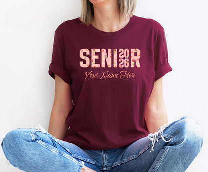 Senior 2026 Floral T-Shirt | Customizable Graduation Tee