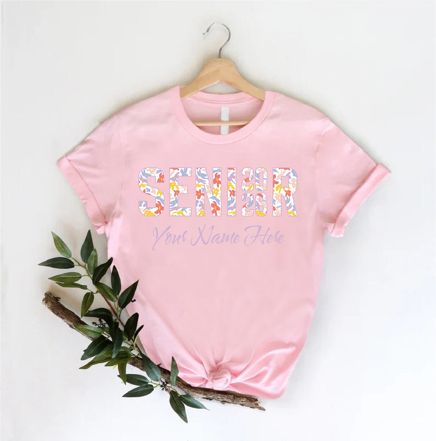 Senior 2026 Floral T-Shirt | Customizable Graduation Tee