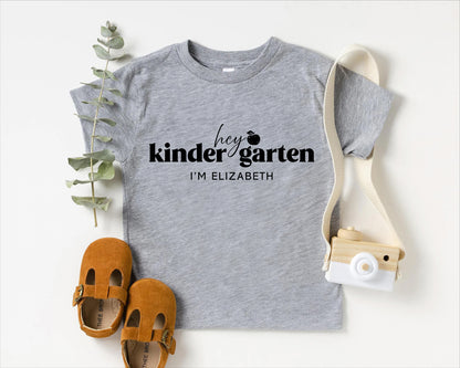 Hey Kindergarten Personalized Kids Back to School Shirt