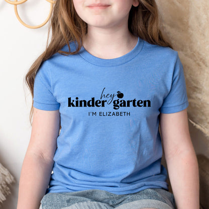 Hey Kindergarten Personalized Kids Back to School Shirt