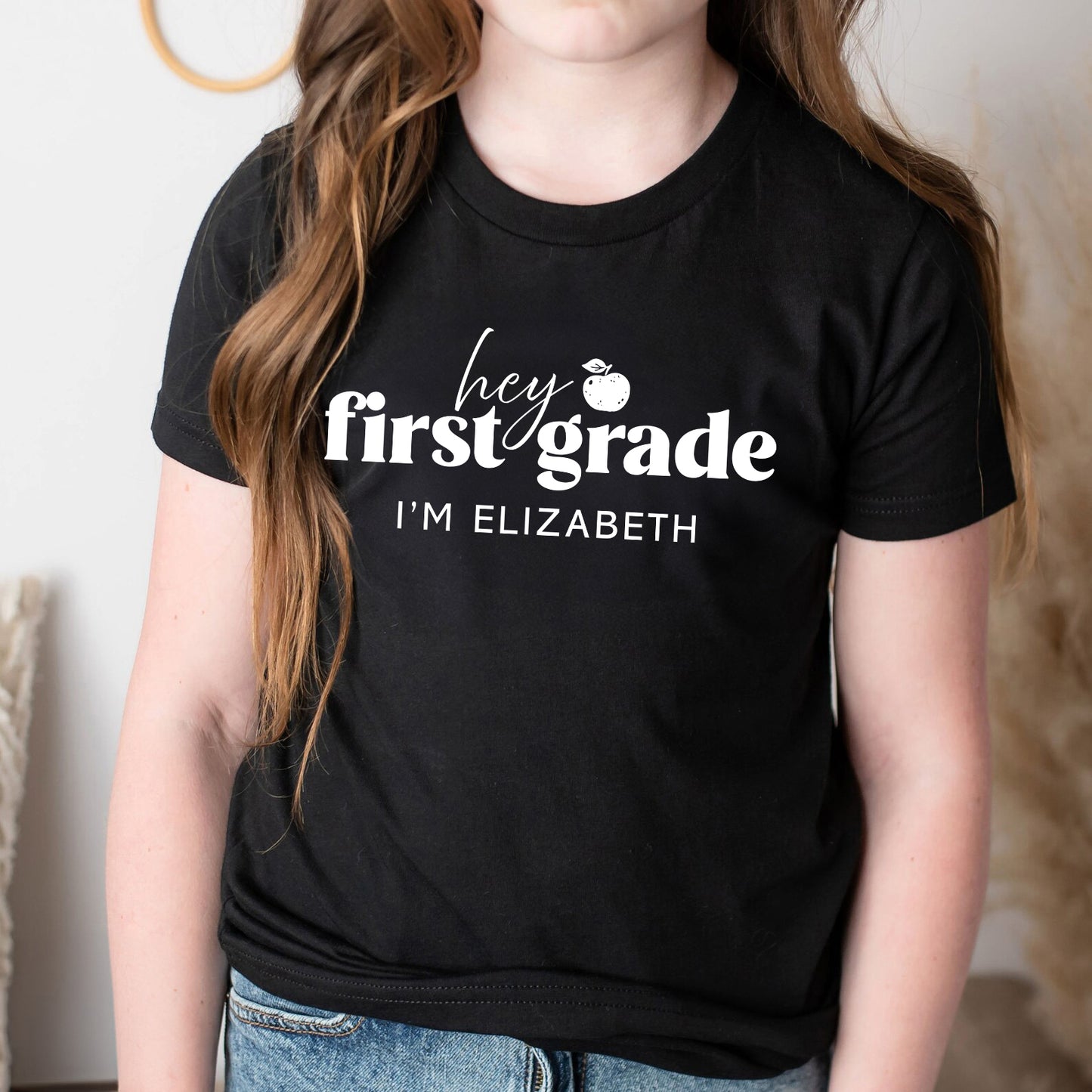 Hey First Grade Personalized Kids Back to School Shirt