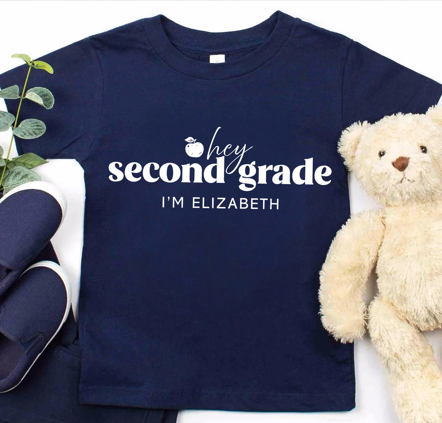 Hey Second Grade Personalized Kids Back to School Shirt