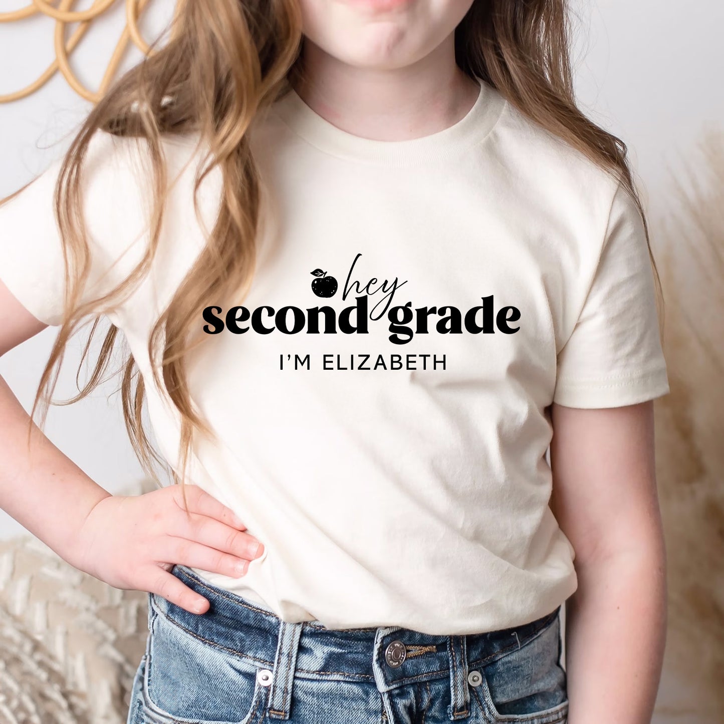 Hey Second Grade Personalized Kids Back to School Shirt