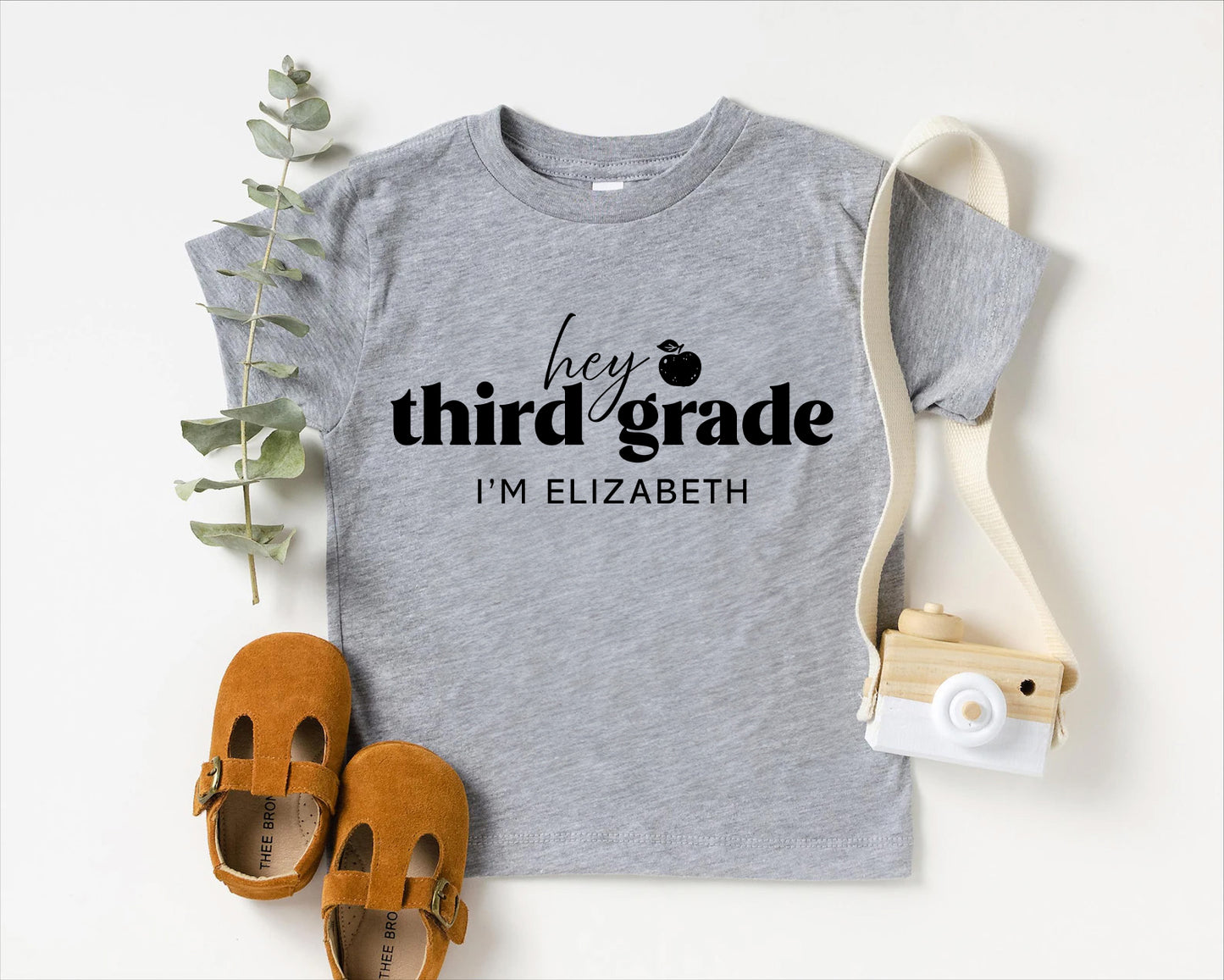 Hey Third Grade Personalized Kids Back to School Shirt